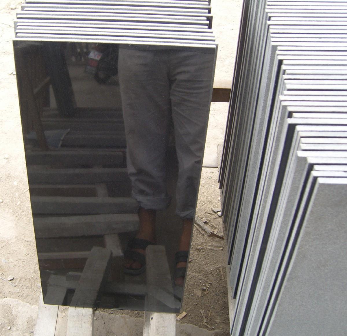 Absolute black granite tiles polished