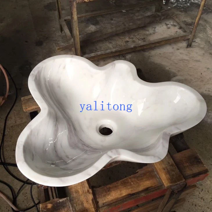 Volakas White Marble Sink Bathroom