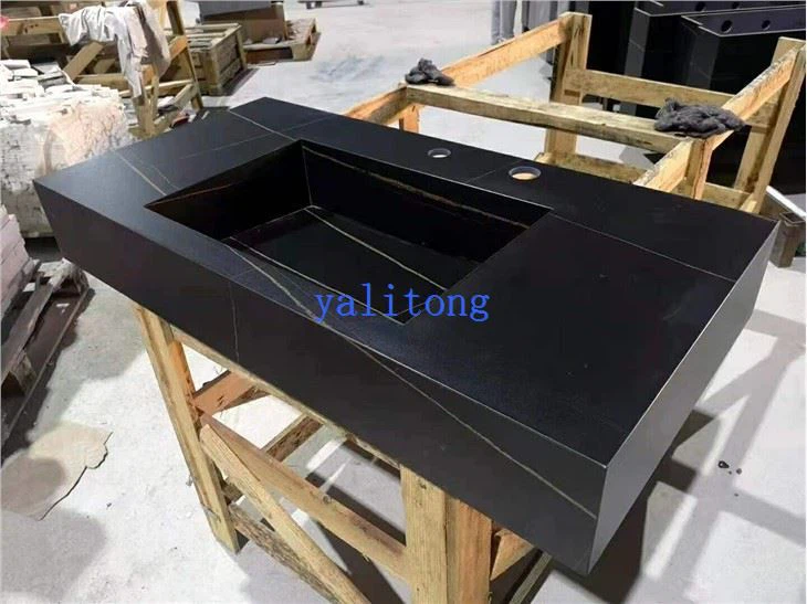 Lauren musta kulta marmorinen turhamaisuus pesuallas