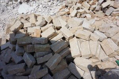 Keltainen graniitti kuutiokiveä päällystyslohko