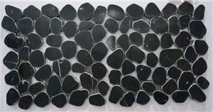 Nero Marquina hiottu litteä viipaloitu viimeistely mosaiikki laatat